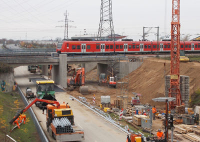 Eisenbahnüberführung über die B535 in Schwetzingen